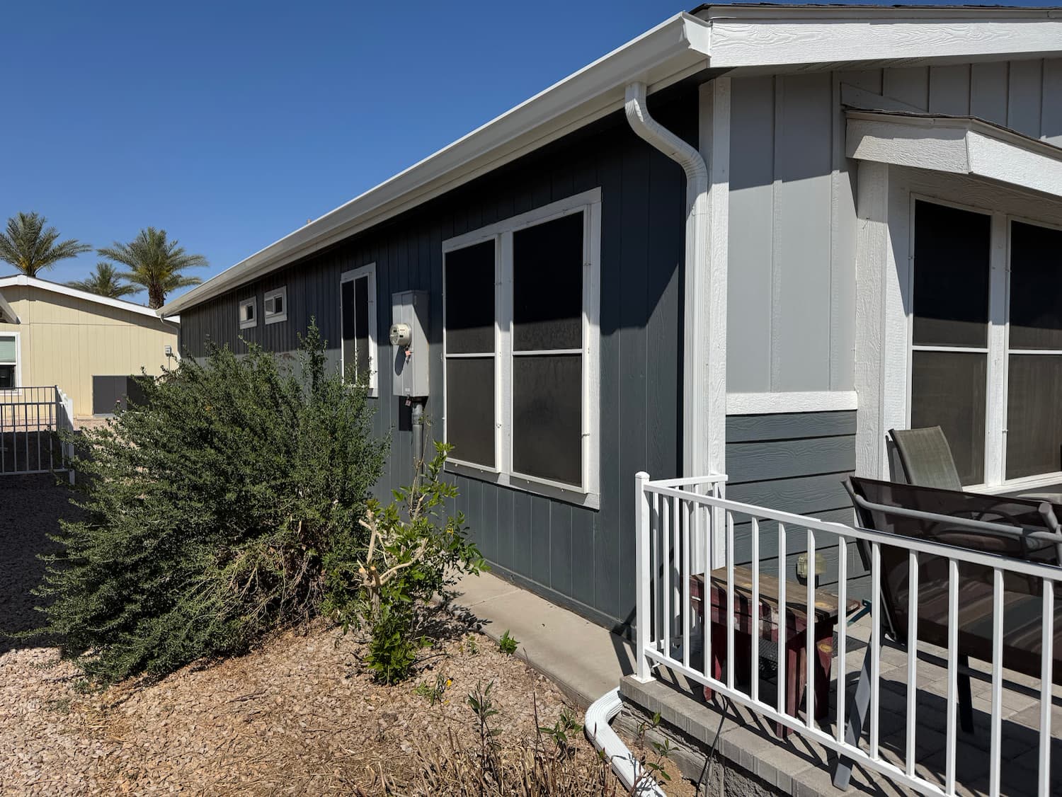 Gutter repair detail on an Arizona home
